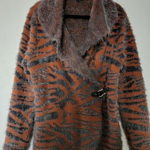 Animal print ladies furry jacket